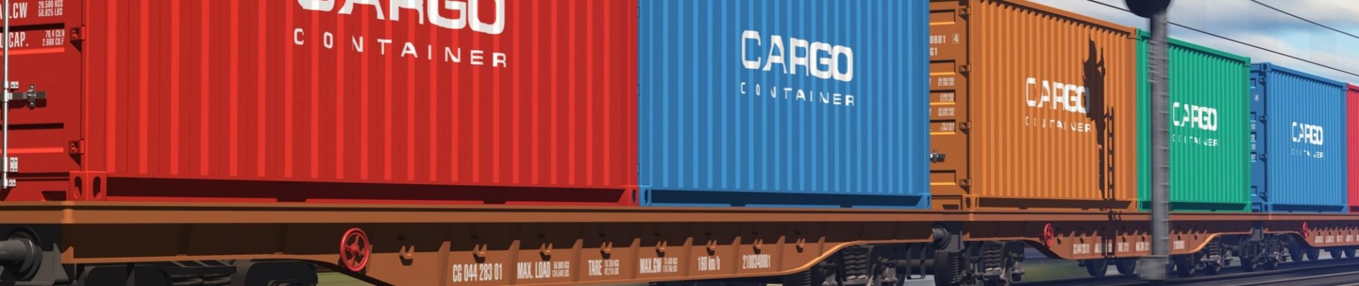 Goederentrein Wagons met de tekst cargo